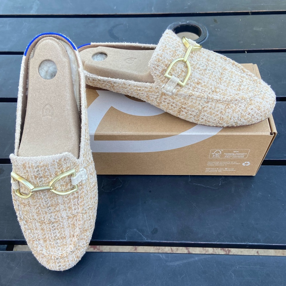 Rothy's “Cozy Bit Loafer Mule” in Moonlit Tweed - Picture 4 of 8
